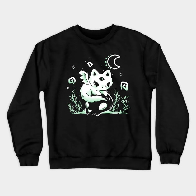 Lonesome Cat Spirit Crewneck Sweatshirt by TechraNova